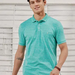 Red Flame Men Striped Polo Collar Pockets T-shirt-image-33