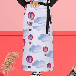 ArtzFolio Black & White Printed Cotton Waist Apron-image-46