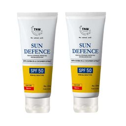 TNW the natural wash Set of 2 Sun Defence Sunscreen SPF 50 Protection Cream - 50 g each-0