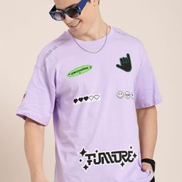 HERE&NOW Printed Drop-Shoulder Sleeves Pure Cotton T-shirt-picture-37