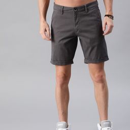Roadster Men Charcoal Grey Solid Regular Fit Shorts-image-66