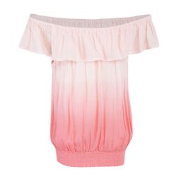 A Little Fable Girls Pink Tie & Dye Bardot Pure Cotton Top-image-88