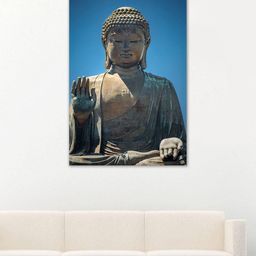 999Store Blue & Grey Hand-Painted Buddha Wall Art-image-24