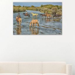 999Store Brown & Green Hand-Painted Horse Wall Art-image-5
