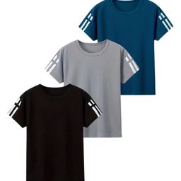 Knit Vey Boys Geometric Printed Round Neck T-shirt-image-91