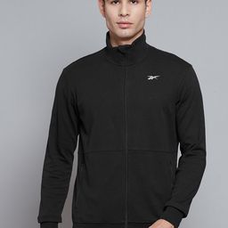Reebok Men Black Core Solid Training Track Jacket-image-0
