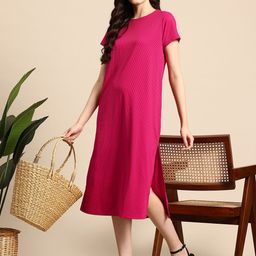 Mast & Harbour Striped A-Line Midi Dress-image-60