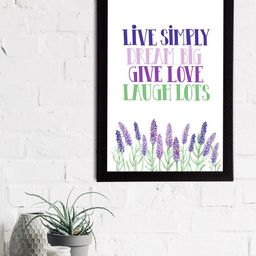 eCraftIndia White & Purple Live Simply Dream Big Give Love Laugh Lots quote printed UV Wall Art-image-31