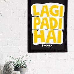 eCraftIndia Black & Yellow Ladi Padi Hai Printed Textured UV Wall Art-image-11