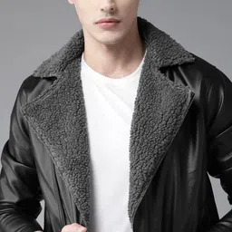 Roadster Men Black Solid Biker Jacket-55