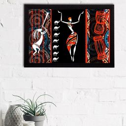 eCraftIndia Black & Red Tribal Theme Satin Matt Texture UV Wall Art-image-76