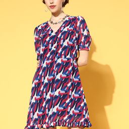 plusS Multicoloured Georgette A-Line Dress-image-35