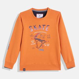 Monte Carlo Boys Orange Typography Printed Sweatshirt-image-79