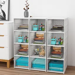 Kuber Industries White Pack Of 3 4-Tier Organisers-20