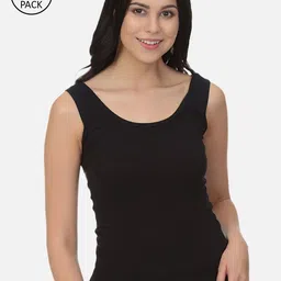 Mod & Shy Women Pack of 2 Black Solid Camisoles-image-95