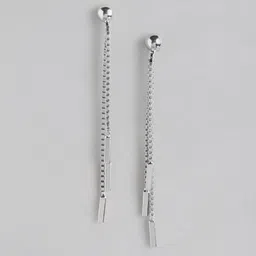 Carlton London Rhodium-Plated Contemporary Drop Earrings-image-39