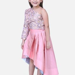 Fairies Forever Girls Pink Printed Top with Skirt-image-41