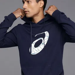 ASICS Brand Logo Printed Hooded Sweatshirt-image-16