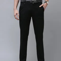 Van Heusen Men Black Slim Fit Formal Trousers-picture-10