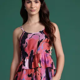 DressBerry Printed Ruffled Tank Top-image-11