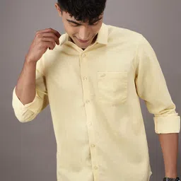 Crocodile Comfort Spread Collar Cotton Shirt-image-18