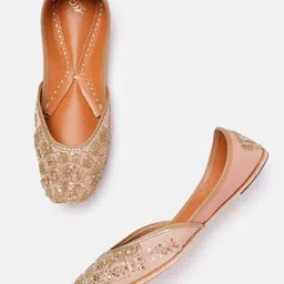 House of Pataudi Women Ethnic Embellished Mojaris-14