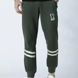 Huetrap Men Olive Green Solid Straight Fit Joggers-picture-27