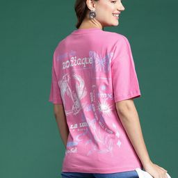 DressBerry Women Printed Pure Cotton T-shirt-image-85