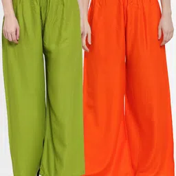 TAG 7 Women Pack of 2 Solid Flared Palazzos-picture-19