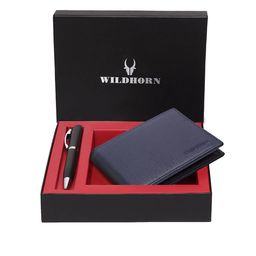 WildHorn Men Blue & Black RFID Protected Genuine Leather Accessory Gift Set-picture-21
