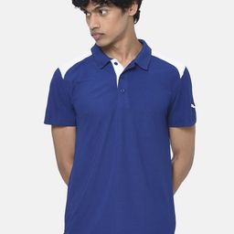 Puma Men Blue Solid Polo Collar Sodalite T-shirt-image-66