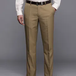 Louis Philippe Men Mid Rise Self Design Textured Slim Fit Formal Trousers-picture-8