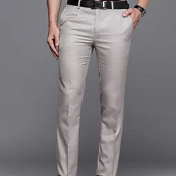 Raymond Men Slim Fit Mid-Rise Formal Trousers-image-68