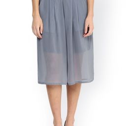 Miss Chase Women Grey Relaxed Loose Fit Solid Culottes-image-53
