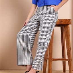 Mast & Harbour Women Striped Trousers-picture-18