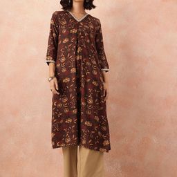 all about you Floral Print Pleated Straight Kurta-picture-48