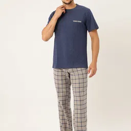 ETC Men Checked Pure Cotton Night suit-image-78