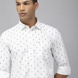 Van Heusen Sport Slim Fit Geometric Printed Pure Cotton Casual Shirt-image-29