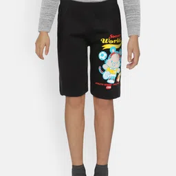 dongli Boys Black Printed Regular Fit Shorts-image-69