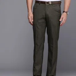 Louis Philippe Men Checked Slim Fit Formal Trousers-image-23