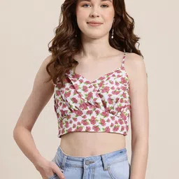 HERE&NOW Floral Print Crop Top-image-36