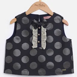 One Friday Girls Polka Dots Printed Casual Top-image-4