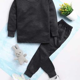 Toonyport Boys Charcoal Grey Solid Thermal Set-13