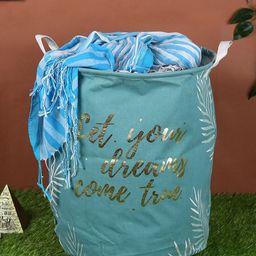 Cortina Blue & White Printed Foldable Laundry Bag-14