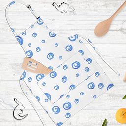 ArtzFolio White & Blue Printed Cotton Aprons-image-60