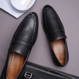 Men Leatherette Formal Slip On Shoes Moccasins-8