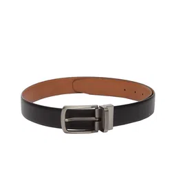 amicraft Men Black & Tan Brown Reversible Textured Belt-picture-17