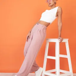 Uptownie Relaxed Korean Front Pleated Pants-image-5