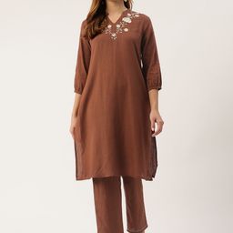 MISRI Embroidered Pure Cotton Co-Ords-image-82