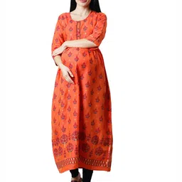 CEE-18 Maternity Floral Printed Maxi Ethnic Dress-picture-47